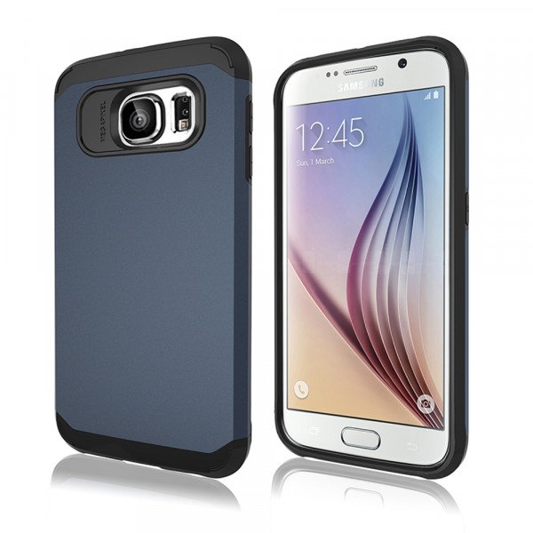 Wholesale Samsung Galaxy S6 Slim Fit Armor Hybrid Case (Navy Blue)